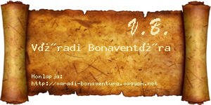 Váradi Bonaventúra névjegykártya